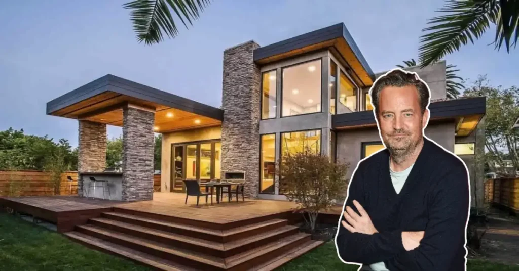 Matthew Perry House Pacific Palisades estate featuring Batman-themed pool and modern cottage architecture