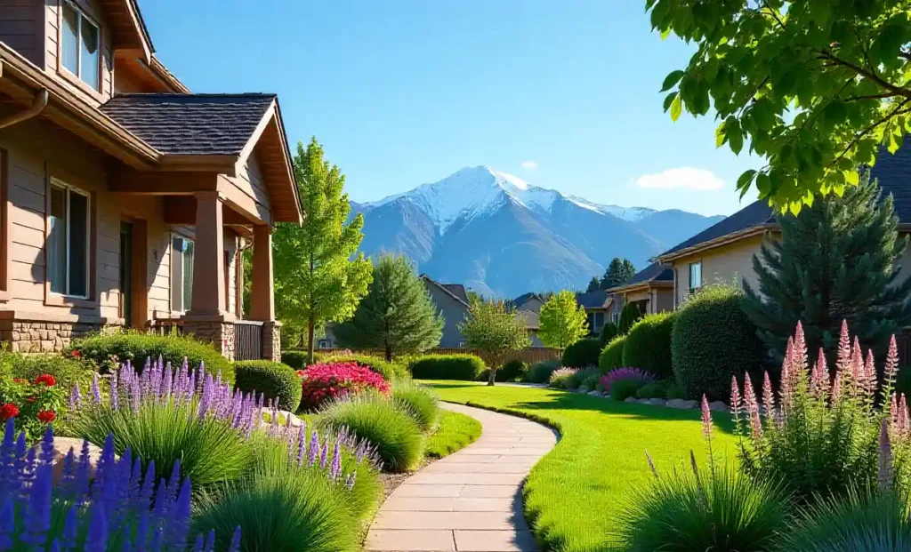 Common landscaping mistakes homeowners make in Colorado: healthy native vs struggling non-native plants comparison