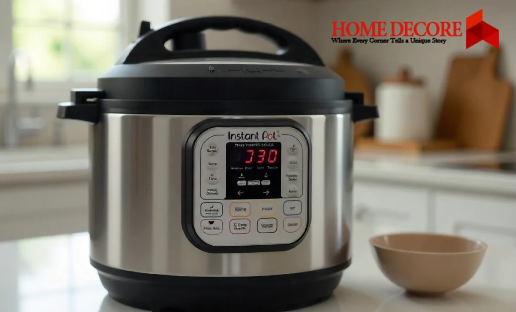 Instant Pot lid with steam release valve and float valve, highlighting parts involved in Instant Pot C7 error fixes.
