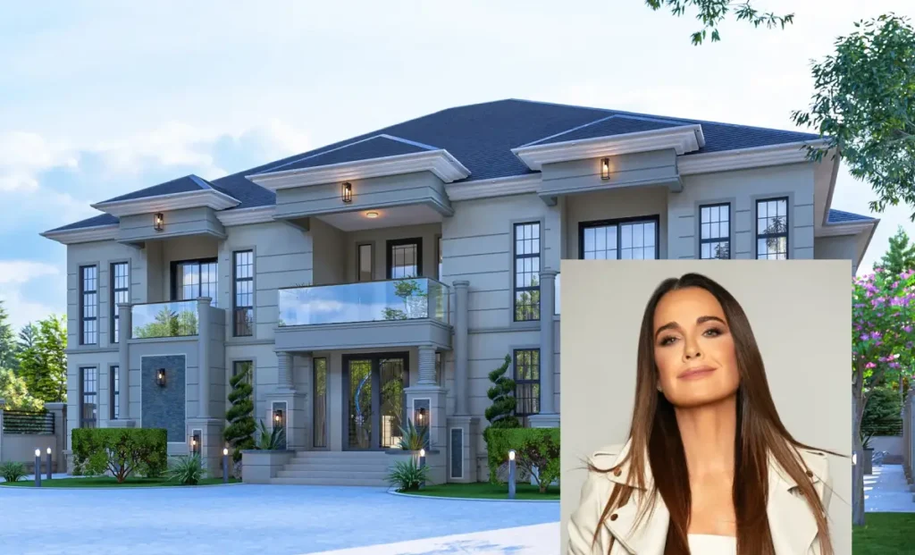 Kyle Richards house Encino mansion exterior with pool area and landscaping before 2025 sale to Amanda Frances